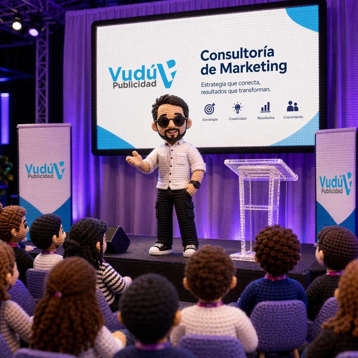 Imagen promocional del servicio de consultoría de marketing de Vudú Publicidad.