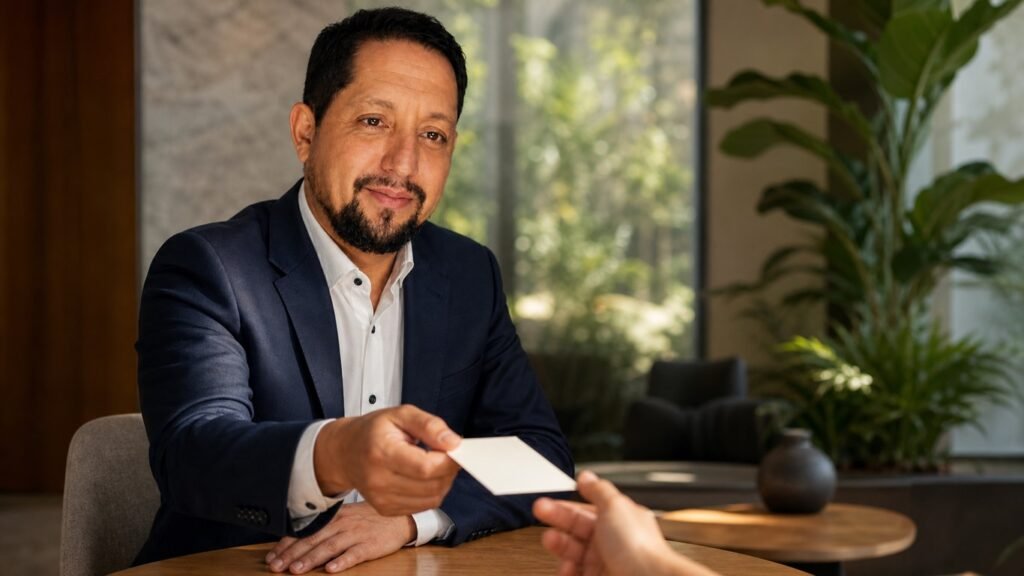 Cómo recopilar datos de clientes sin destruir su confianza Vudú Publicidad Recopilar datos de clientes con confianza: Luis entrega una tarjeta de consentimiento